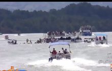 เรือล่มกลางอ่างเก็บน้ำในโคลอมเบีย