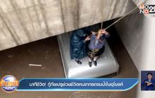 นาทีชีวิต! กู้ภัยเปรูช่วยชีวิตคนจากรถจมน้ำในอุโมงค์