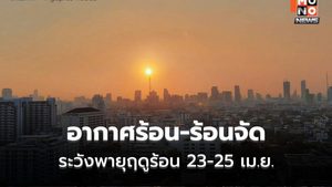 สภาพอากาศวันนี้ อากาศร้อน-ร้อนจัด ระวังพายุฤดูร้อนช่วง 23-25 เม.ย.