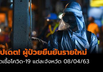 อัปเดต! จังหวัดที่พบ ผู้ป่วยยืนยันรายใหม่ โควิด-19 | 8 เม.ย.63 เวลา 11:30 น.