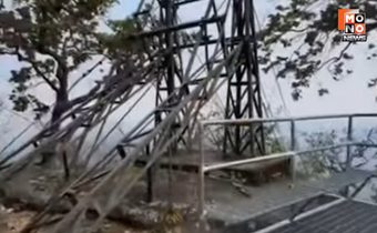 เปิดภาพ! “ทหารไทย” ทำลายกระเช้า-บันได ตัดเส้นทาง “กัมพูชา” ขึ้น “ภูมะเขือ” สำเร็จ