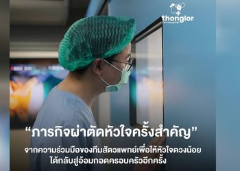 รพ.สัตว์ทองหล่อ สร้างปรากฏการณ์ปาฏิหารทางการแพทย์! ระดมทีมสัตวแพทย์ระดับท็อปกว่า 10 ชีวิต ผ่าตัดหัวใจช่วยชีวิตลูกสุนัขโกลเด้นวัย 2 เดือน ตอกย้ำศักยภาพ “ความเก่งและความร่วมมือ” ที่ก้าวข้ามขีดจำกัดแห่งโชคชะตา