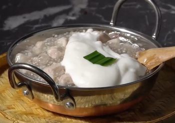 วิธีทำ ตะโก้สาคูเผือก เมนูขนมไทยทำง่าย อร่อย หวานมัน