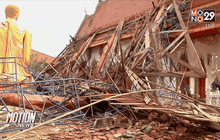 โบสถ์ วัดบ้านพร้าวใน จ.ปทุมธานี ถล่ม