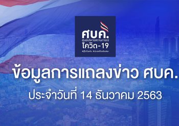 รายงาน โควิด-19 ในไทย วันที่ 14 ธ.ค. 63