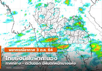 พยากรณ์อากาศ – 3 ก.ย. ยังมีฝนฟ้าคะนอง ฝนตกหนักบางแห่ง