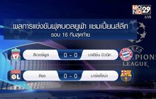 ผลการแข่งขันฟุตบอลยูฟ่า แชมเปี้ยนส์ลีก รอบ 16 ทีมสุดท้าย นัดแรก
