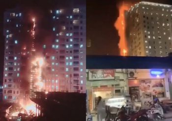 ไฟไหม้อาคารสูงหลังบ่อนที่ปอยเปต คนจีนโดดตึกหนีตายวุ่น