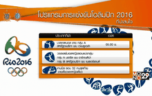 โปรแกรม “ริโอเกมส์” วันจันทร์ที่ 8 สิงหาคม