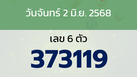หวยลาว งวดวันจันทร์ 2 มิถุนายน 2568