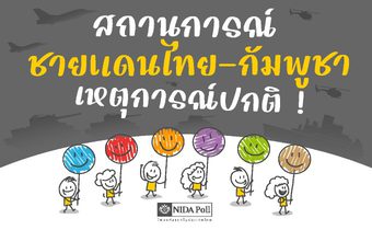 โพลล์ชี้ สถานการณ์ไทย-กัมพูชาไม่ปรกติ น่ากังวล เกินครึ่งมอง “ไม่ควรคบหา”