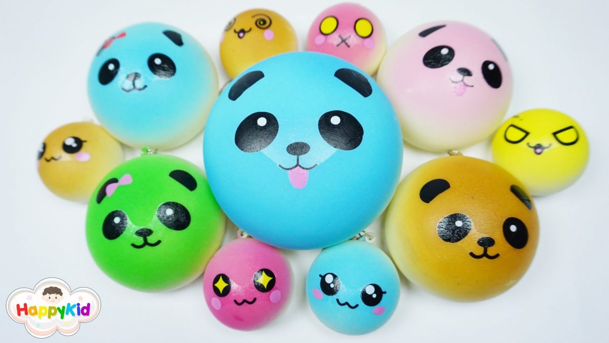 สกุ๊ชชี่แพนด้าบัน | เรียนรู้สีกับสกุ๊ชชี่ | Learn Color With Candy Colors Panda Bun Squishy