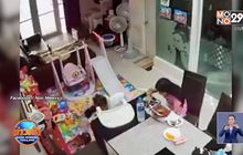 นาทีระทึก โต๊ะกินข้าวระเบิด