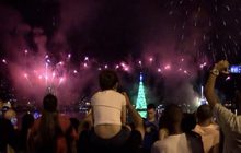 ฉลองประดับไฟต้นคริสต์มาสยักษ์ในบราซิล