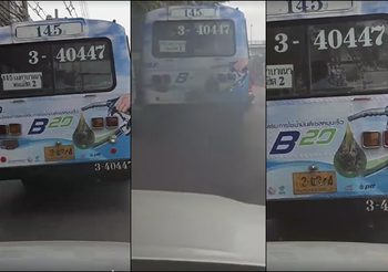 คลิปรถเมล์สาย 145 ปล่อยควันดำ ไม่สนวิกฤตฝุ่นละออง PM2.5