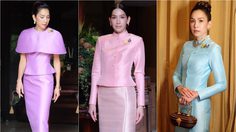 งดงามในผ้าไทย นุสบา ปุณณกันต์ ทำหน้าที่ ภริยา รมว. ดิจิทัล ต้อนรับผู้นำประเทศ