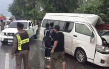 รถตู้วงลำไย ไหทองคำ ประสบอุบัติเหตุ