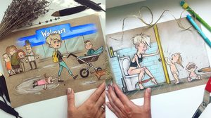 ทั้งเหนื่อย ทั้งสุข ภาพการ์ตูนตีแผ่ ชีวิตมนุษย์แม่ ผู้แบกรับงานหนัก 24 ชม.