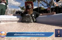 สตั๊นท์แมนแช่ตัวในถังถั่วดึงคนเข้าร้านโปรด