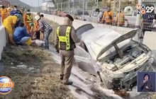 ดาราหนุ่ม “ก้อง วุฒิเมศร์” เสียหลักชนแบริเออร์ รถตกข้างทาง