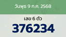 หวยลาว งวดวันพุธ 9 กรกฎาคม 2568