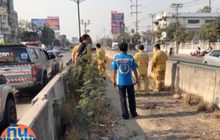 เร่งตรวจสอบศพดับคาร่องกลางถนน จ.สมุทรปราการ