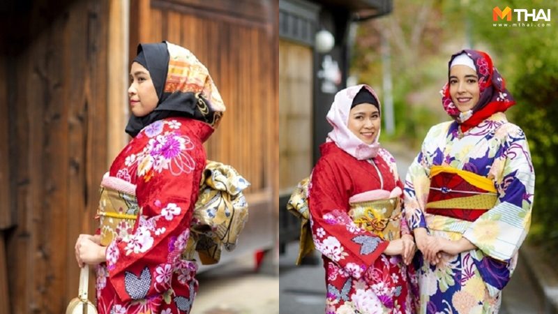 เที่ยวญี่ปุ่นให้อิน! ร้านเช่าในญี่ปุ่นออกชุดกิโมโนมีฮิญาบ เอาใจสาวมุสลิม