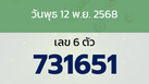 หวยลาว งวดวันพุธ 12 พฤศจิกายน 2568