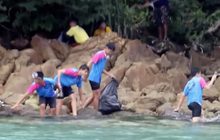 อาสาสมัครเก็บขยะเกาะช้าง 3 ตัน