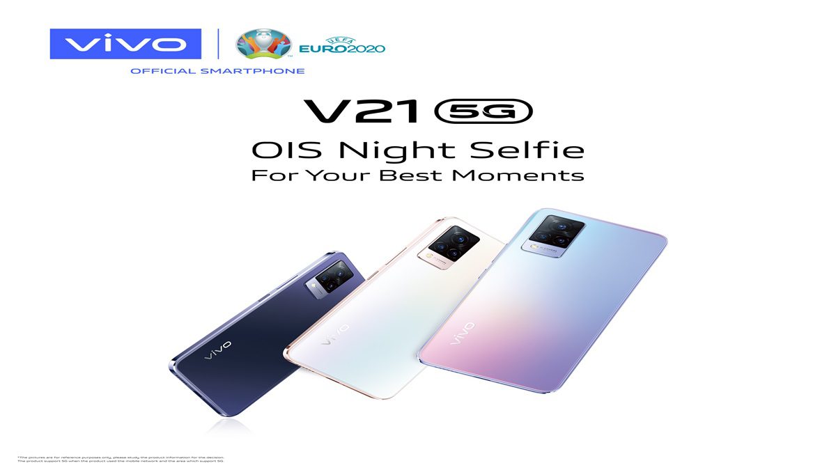 Vivo เปิดตัว V21 5G สมาร์ตโฟนเรือธงรุ่นล่าสุด กล้องหน้า 44MP พร้อมกันสั่น OIS รุ่นแรกของโลก รองรับ 5G กับดีไซน์บางเบาสุดมินิมอล