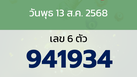 หวยลาว งวดวันพุธ 13 สิงหาคม 2568