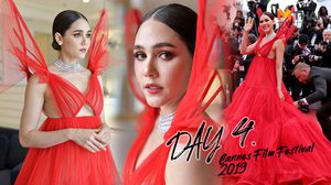 ส่งท้าย พรมแดงคานส์ 2019 ชมพู่ ขอเป็นตัวเอง จัดซีทรูสีแดงเสริมโครงไหล่