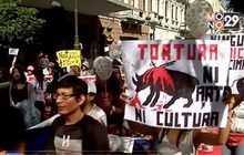 ประท้วงต่อต้านเทศกาลสู้วัวกระทิงในเปรู