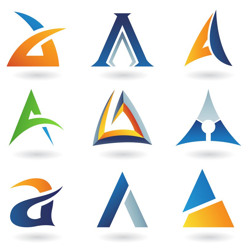 Abstract icons for letter A