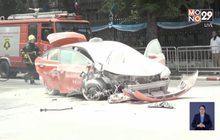 แท็กซี่ไฟลุกท่วม โชเฟอร์หนีตายระทึก หน้าทำเนียบฯ