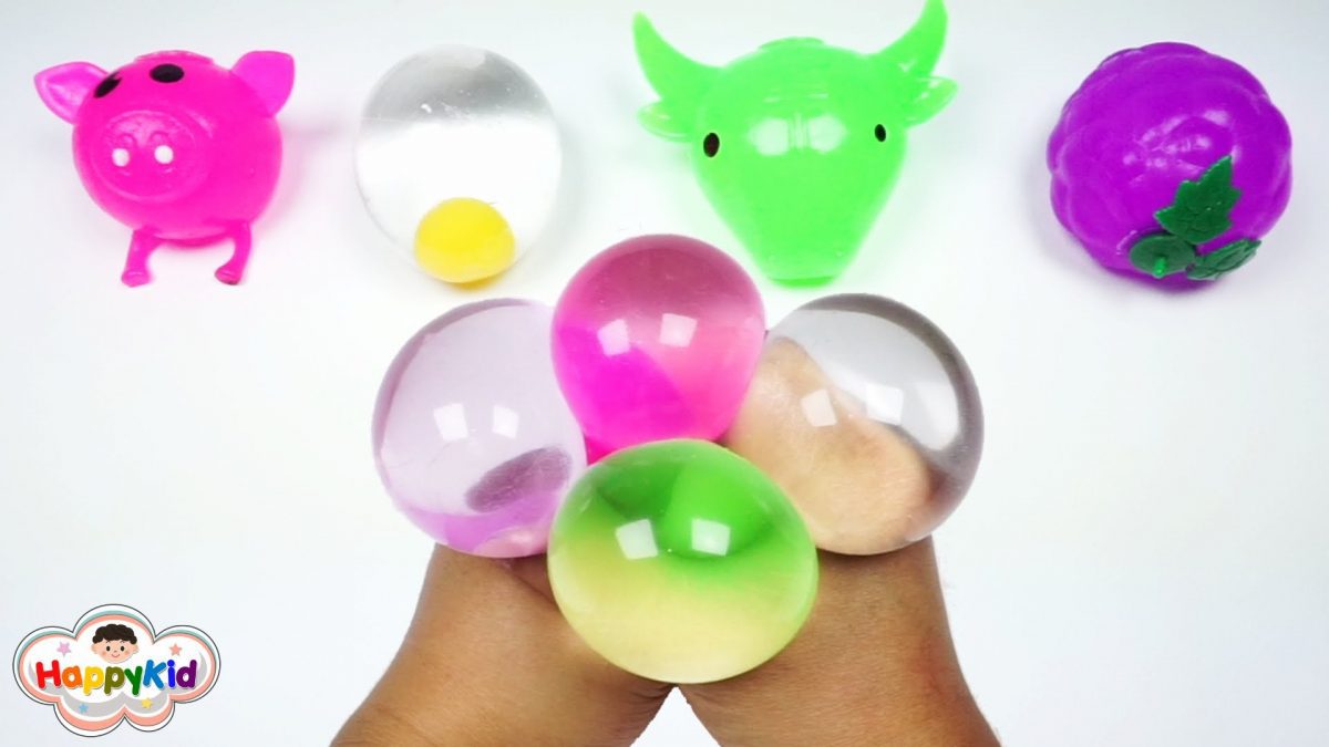 สกุชี่น้ำเด้งดึ๋ง | เรียนรู้สีภาษาอังกฤษ | สไลม์บอล | Learn Color With Squishy Water Stress Ball