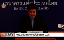 กนง.ปรับลดดอกเบี้ยร้อยละ 0.25