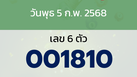 หวยลาว งวดวันพุธ 5 กุมภาพันธ์ 2568