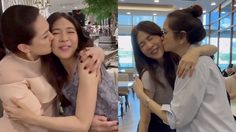 “ดาว พอฤทัย” สุดฟิน “หมิว” – “แหม่ม” จุ๊บแก้มคนละฟอด