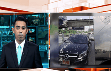 รถขับผ่านบายพาสบางแสนเจอปูนร่วงใส่เสียหาย