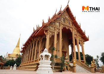 ตักบาตรกลางน้ำ กราบพระมหาเจดีย์มุนีรมย์ วัดไทรน้อย นนทบุรี