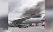 ไฟไหม้ใกล้เครื่องบิน “อเมริกัน แอร์ไลน์ส” ที่ฮ่องกง