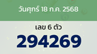 หวยลาว งวดวันศุกร์ 18 กรกฎาคม 2568