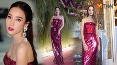 อั้ม พัชราภา ทวงบัลลังก์ สวยวิบวับกับชุดเดรสหลักแสน แบรนด์ Monique Lhuillier