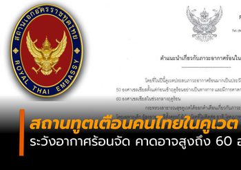 สถานทูตเตือนคนไทยในคูเวต ระวังอากาศร้อนจัด คาดอาจสูงถึง 60 องศาฯ