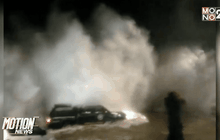 คลื่นสูงซัดรถพลิกคว่ำในชิลี