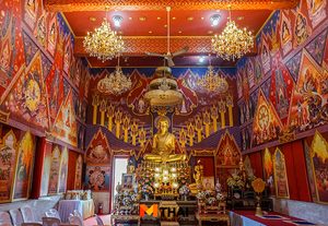 วัดบางอ้อยช้าง กราบพระพุทธรูปสลักด้วยศิลาแลงสมัยสุโขทัย