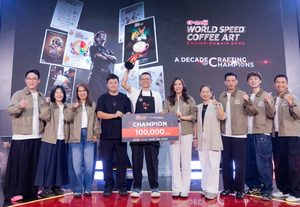 ซีพี-เมจิ ฉลองทศวรรษเวทีแข่งขันระดับโลก CP-Meiji World Speed Coffee Art Championship 2026 โดย ลิม ซี ยวน (Lim Zi Yuan) บาริสต้ามาเลเซีย คว้าแชมป์ปีล่าสุด