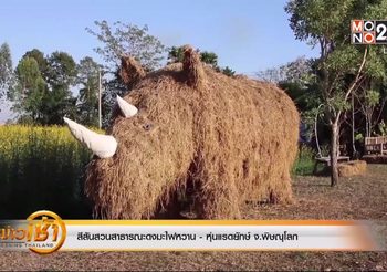 เชิญชวนเที่ยวชมสีสันสวนสาธารณะดงมะไฟหวาน – หุ่นแรดยักษ์ จ.พิษณุโลก