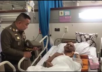 รองผบ.ตร. เยี่ยมพระสงฆ์ถูกกลุ่มคนร้ายกราดยิง ล่าสุดอาการดีขึ้น
